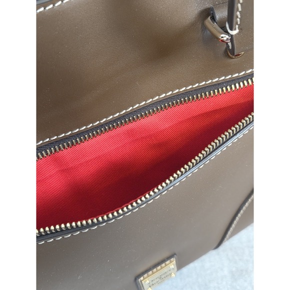 Dooney & Bourke Beacon Leather Large Mila Tote Chestnut Designer Old Money NEW - Picture 12 of 16